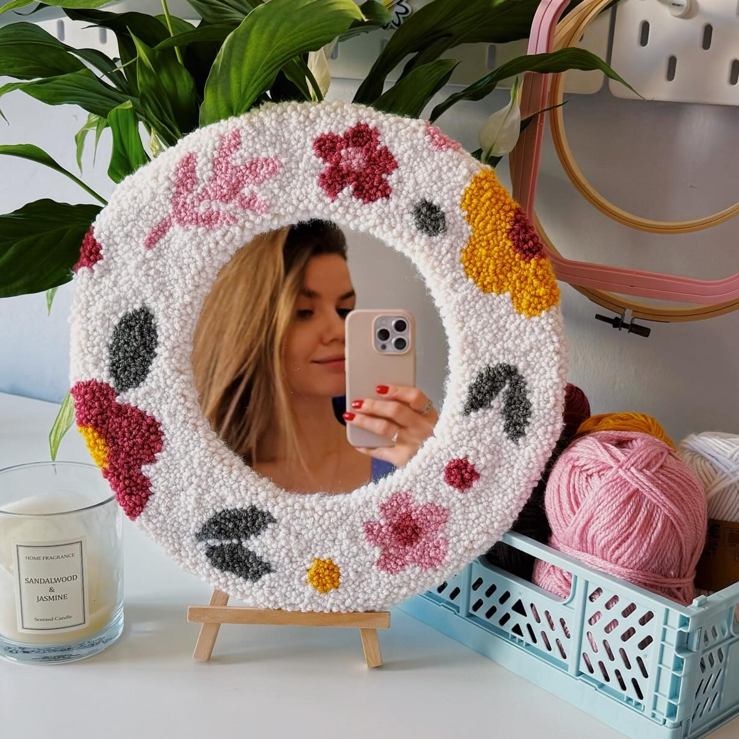 Patrón Digital Punch Needle en PDF — Floral mirror