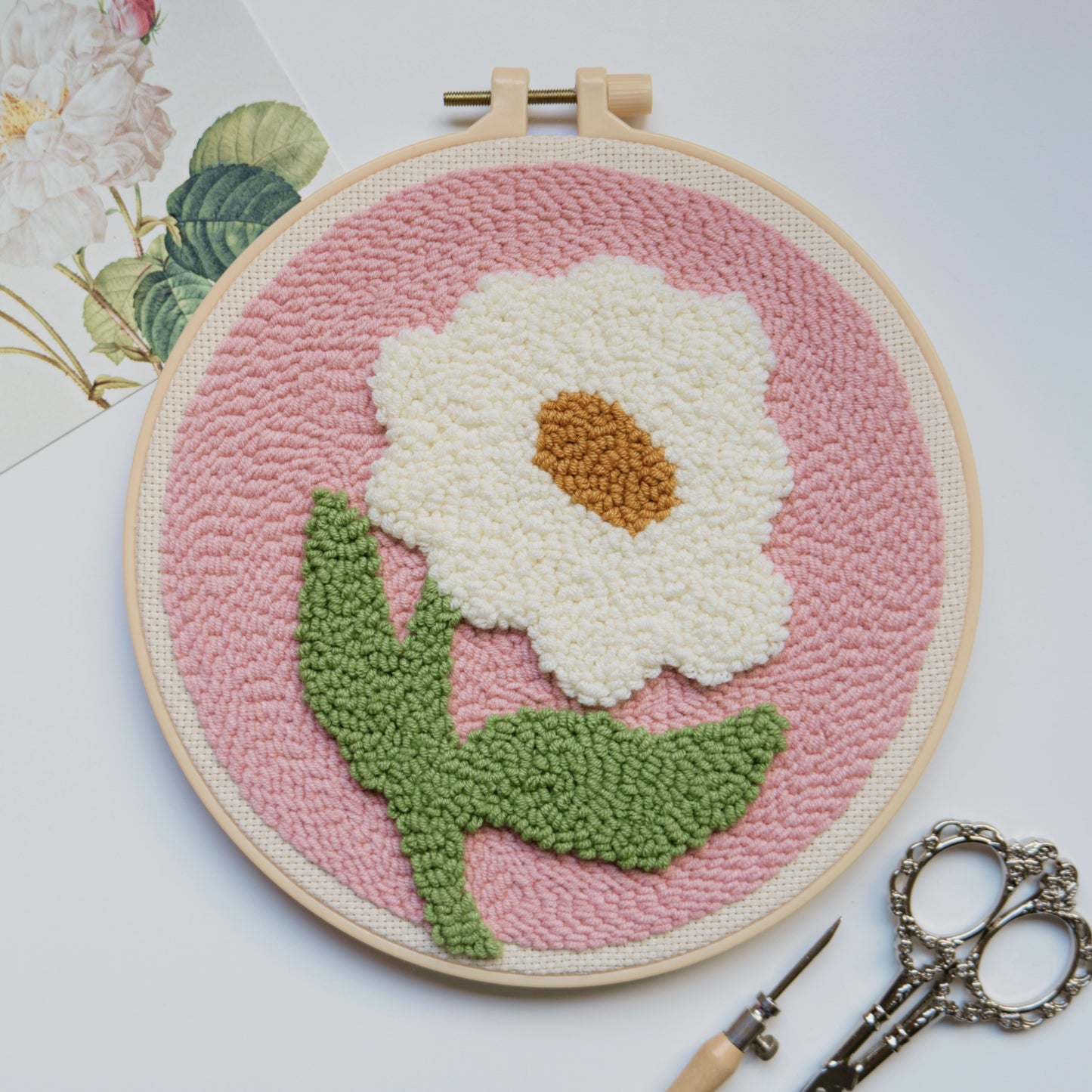 Kit de punch needle "Blushed flower"