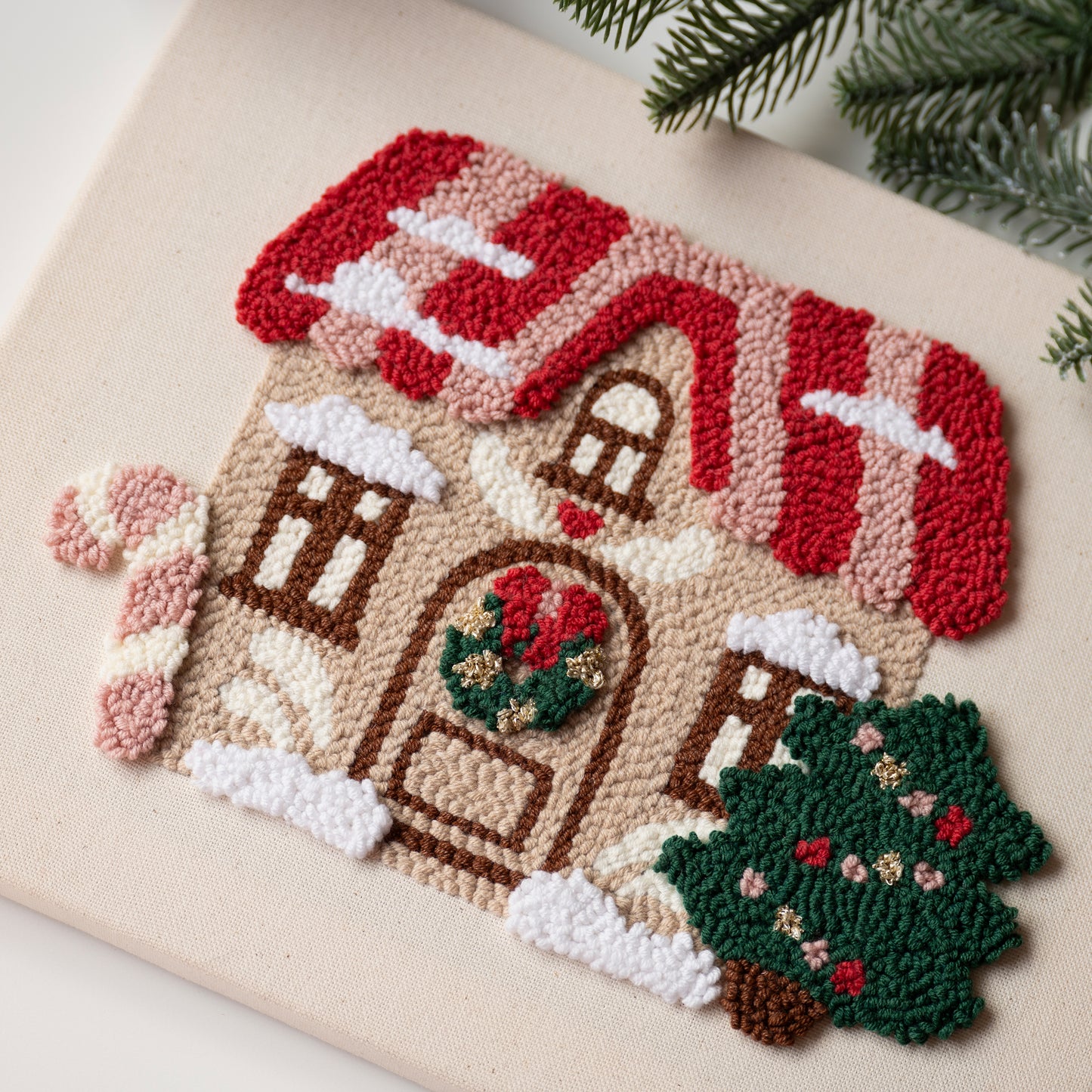 Kit de punch needle "Gingerbread house"
