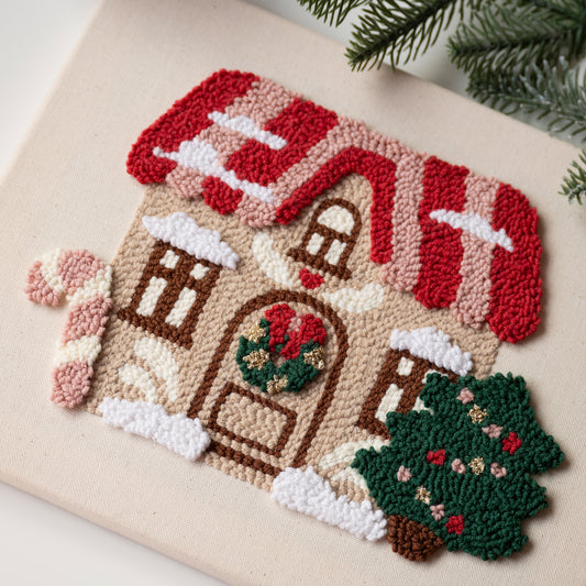 Kit de punch needle "Gingerbread house"