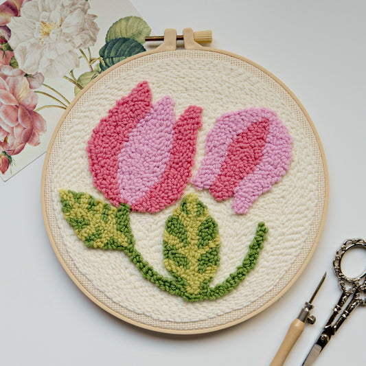 Kit de punch needle "Pink Bloom"