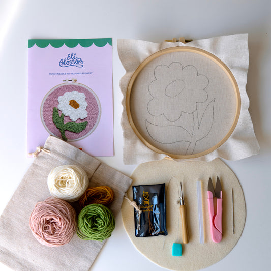Punch needle kit "Blushed flower"