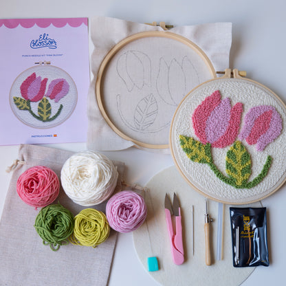 Kit de punch needle "Pink Bloom"