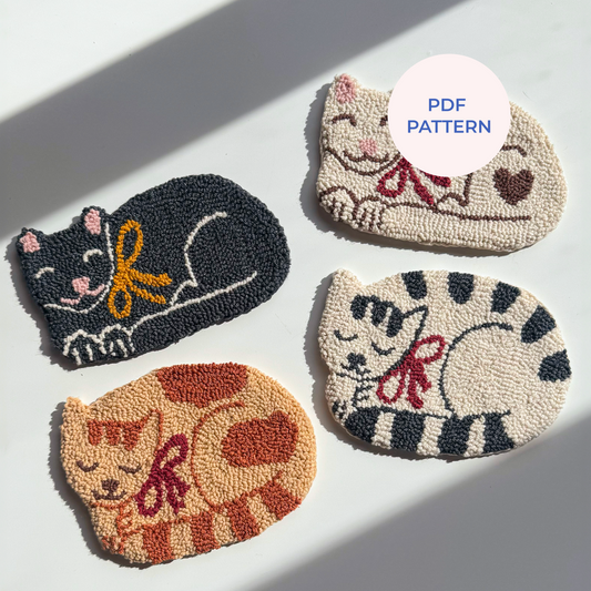 Patrón Digital Punch Needle en PDF — Sweet sleeping cats