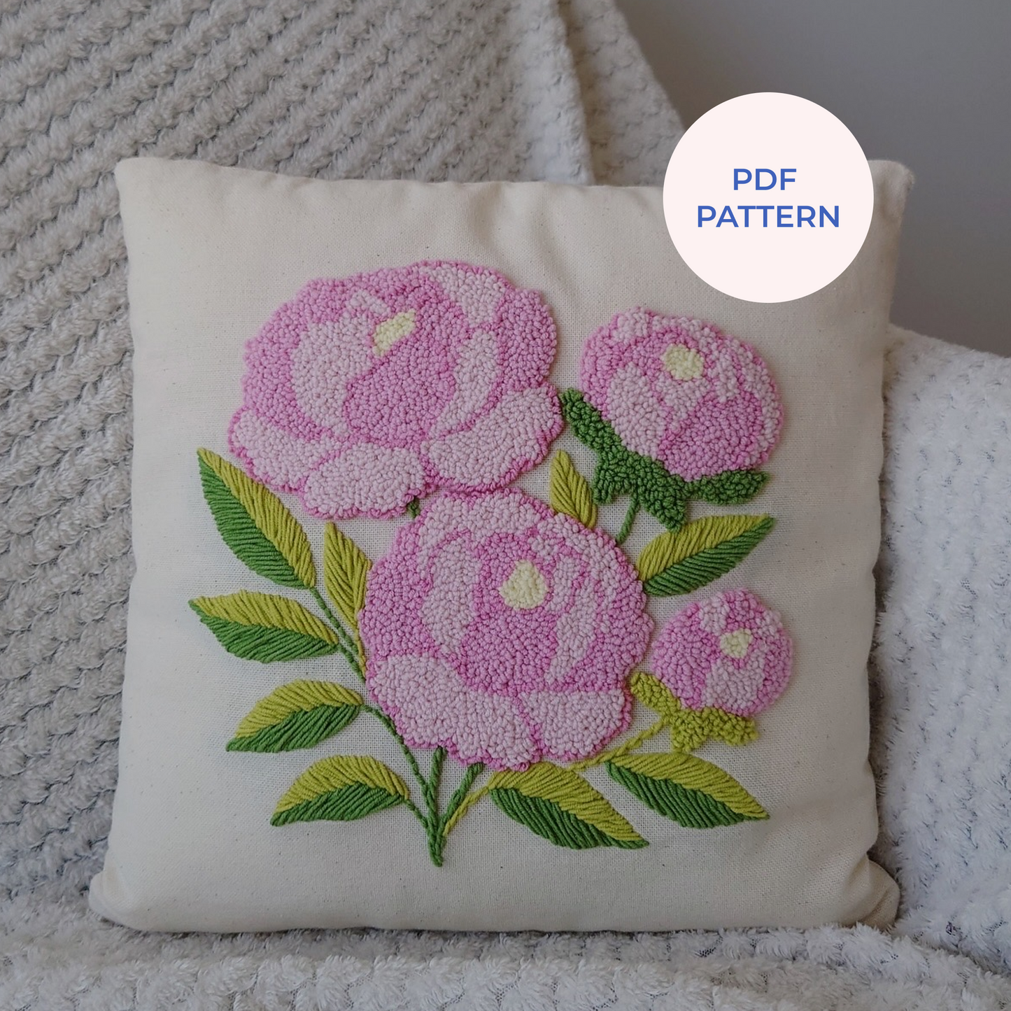 Patrón Digital Punch Needle en PDF — Peony Garden