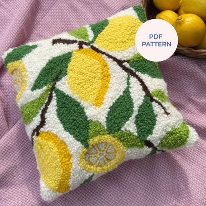 Patrón Digital Punch Needle en PDF — Mediterranean lemons
