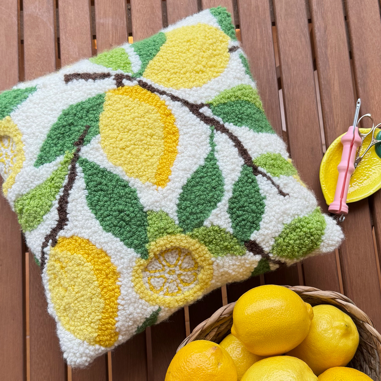 Patrón Digital Punch Needle en PDF — Mediterranean lemons
