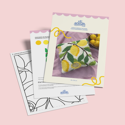 Patrón Digital Punch Needle en PDF — Mediterranean lemons