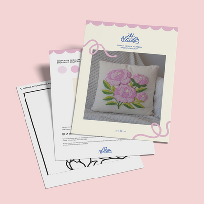 Patrón Digital Punch Needle en PDF — Peony Garden