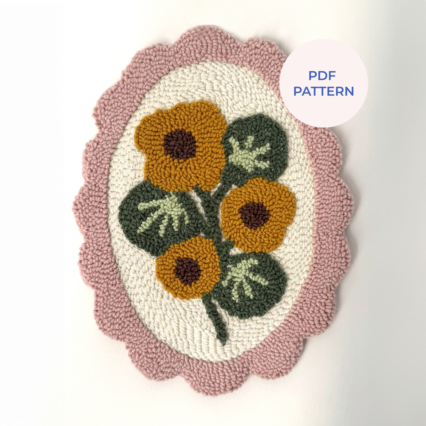 Patrón Digital Punch Needle en PDF — Blush garden bloom