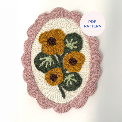 Patrón Digital Punch Needle en PDF — Blush garden bloom
