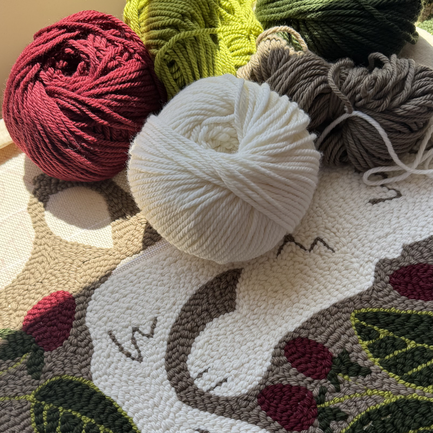 Patrón Digital Punch Needle en PDF — Raspbery garden cat rug