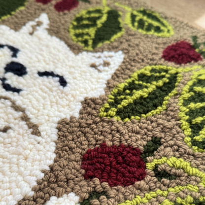 Patrón Digital Punch Needle en PDF — Raspbery garden cat rug
